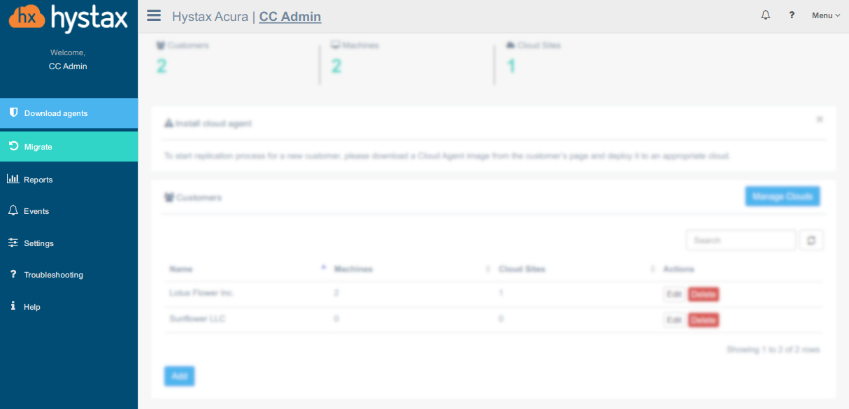 main page menu