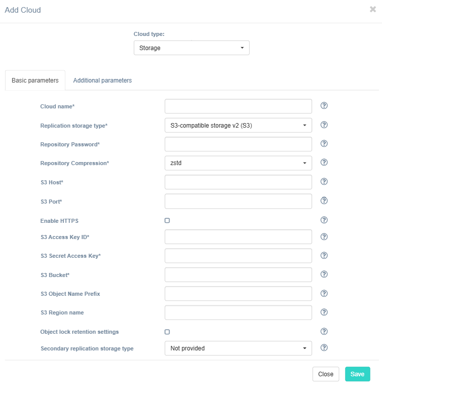 storage cloud config