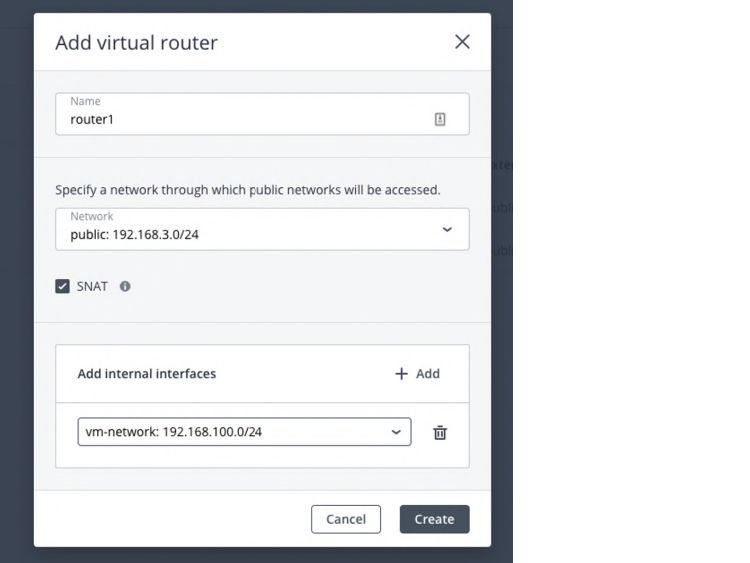 Virtuozzo: create virtual router