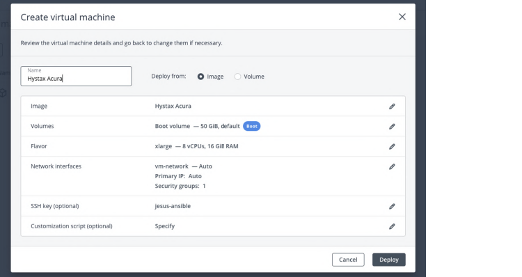 Virtuozzo: create virtual machine