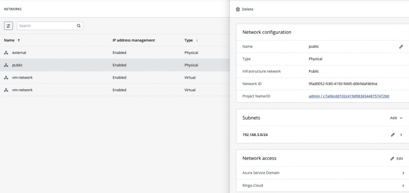 Virtuozzo: edit network access