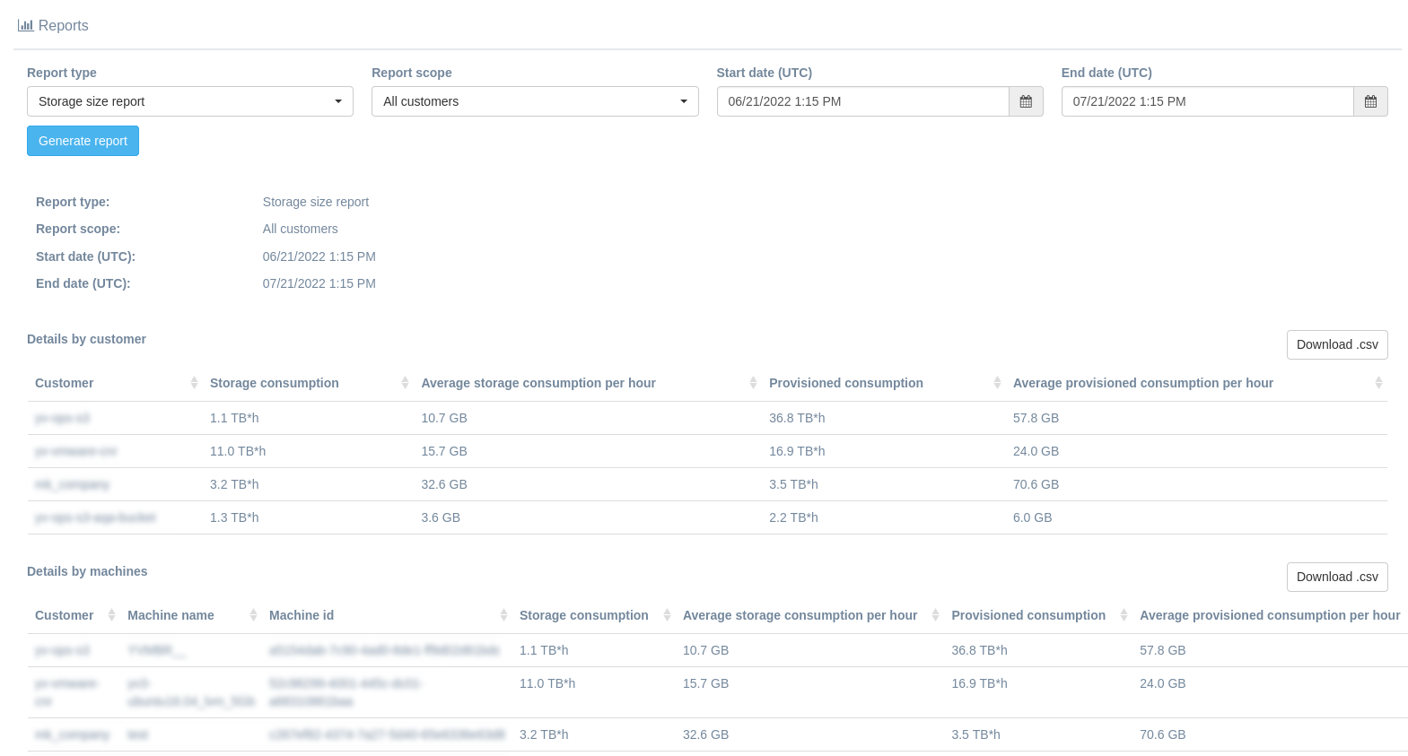 r storage report