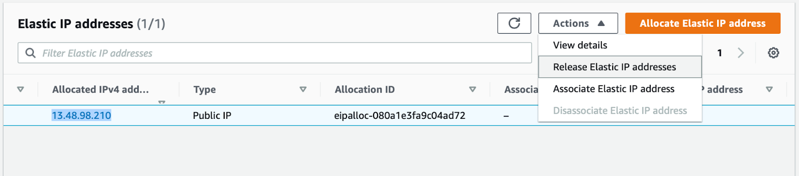 Elastic IP addresses Amazon EC2