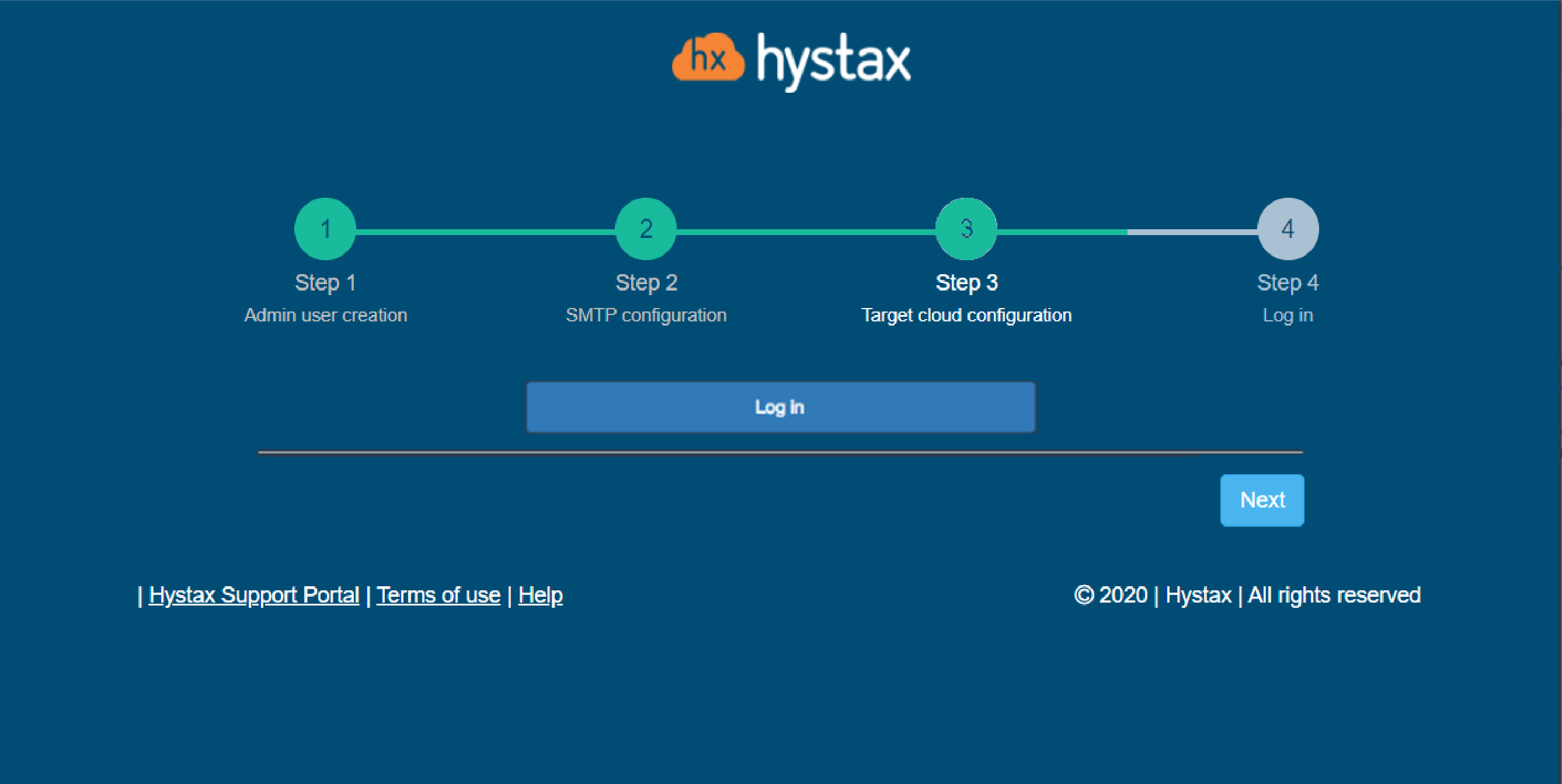 Hystax Acura installation guide GCP - login